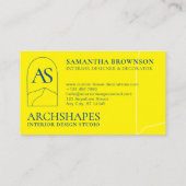 Carte De Visite Marine Jaune Architecture Géométrie Intérieur (Dos)