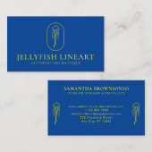 Carte De Visite Marine Jaune Océan Jaune méduse marine (Devant / Derrière)