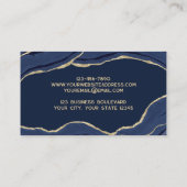 Carte De Visite Marine Marbre bleu Agate Parties scintillant or (Dos)