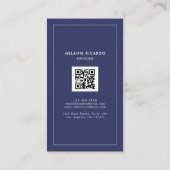 Carte De Visite Marine Minimale Bleu Boulangerie Code QR Rétro (Dos)