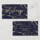 Carte De Visite Marine moderne de marbre de typographie d'or de (Devant / Derrière)