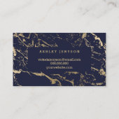 Carte De Visite Marine moderne de marbre de typographie d'or de (Dos)