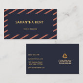 Carte De Visite Marine moderne professionnelle et Orange (Devant / Derrière)