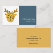 CARTE DE VISITE MARINE OCHRE CUTE SANDI DEER PETIT EXPLORATEUR NAN (Devant / Derrière)