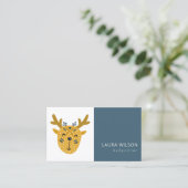 CARTE DE VISITE MARINE OCHRE CUTE SANDI DEER PETIT EXPLORATEUR NAN (Debout devant)