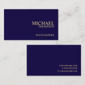 Carte De Visite Marine professionnelle Bleu et Or (Devant / Derrière)