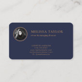 Carte De Visite Marine professionnelle moderne Blue Gold Signature (Dos)