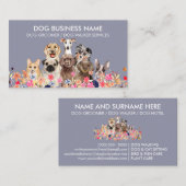 Carte De Visite Marine Purple Pet Sitter Walker chien de garde (Devant / Derrière)