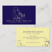Carte De Visite Marine Secourt Vétérinaire Chien chat poisson lapi (Devant / Derrière)