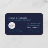 Carte De Visite Marine Simple Moderne Chic House Inspection (Dos)