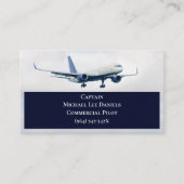 Carte De Visite Marine White Avion commercial Capitaine (Devant)