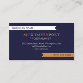 Carte De Visite Marine White & Copper Guidon Pennant N'importe que (Devant)