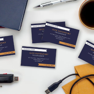 Carte De Visite Marine White & Copper Guidon Pennant N'importe que