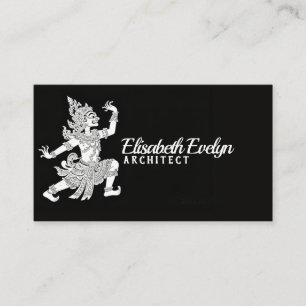 Carte De Visite Marionnette d'ombre javanaise Hanoman sur fond noi