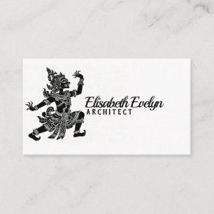 Carte De Visite Marionnette ombrée Hanoman javanaise Art inversé