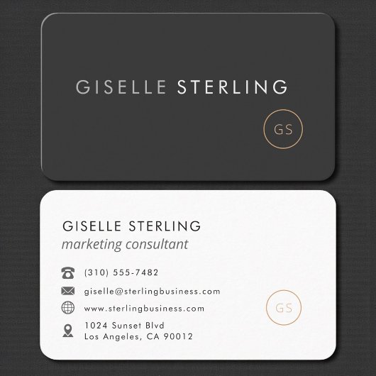 Carte De Visite Marketing Consultant Black Professional