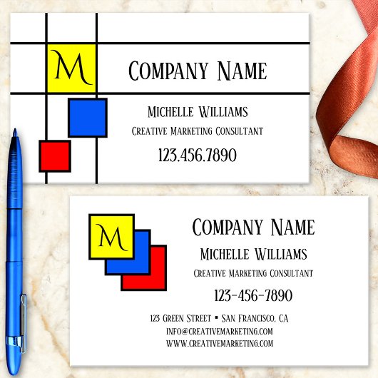 Carte de visite marketing des couleurs primaires M