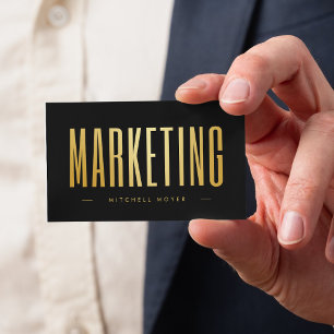 Carte De Visite Marketing élégant noir et or