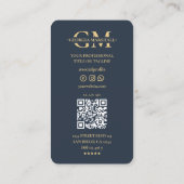 Carte De Visite Marketing professionnel bleu foncé moderne (Dos)
