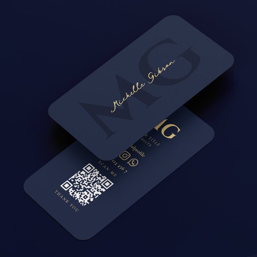 Carte De Visite Marketing professionnel Dark Navy bleu moderne