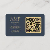 Carte De Visite Marketing professionnel Monogramme bleu foncé mode (Dos)