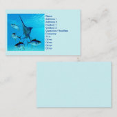 Carte De Visite Marlin bleu et thon jaune (Devant / Derrière)