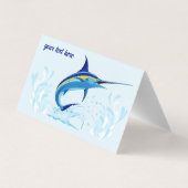 Carte De Visite Marlin Bleu Jaillissant de l'Océan (Dos)