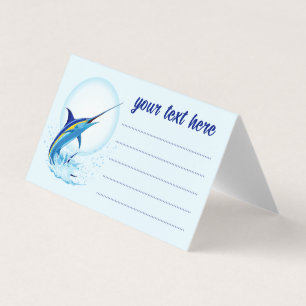 Carte De Visite Marlin Bleu Jaillissant de l'Océan