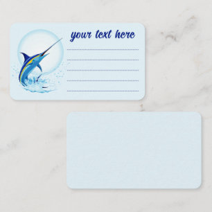 Carte De Visite Marlin Bleu Jaillissant de l'Océan