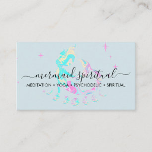 Carte De Visite Marmite bleue Mermaid lune zodiaque spirituel