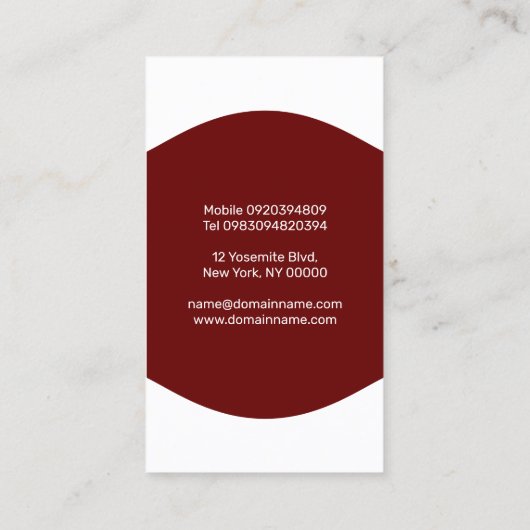 Carte de visite Maroon (Dos)