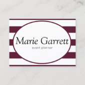 Carte de visite | Maroon à rayures classiques (Devant)