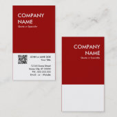 Carte De Visite maroon bold concevoir votre propre code QR (Devant / Derrière)