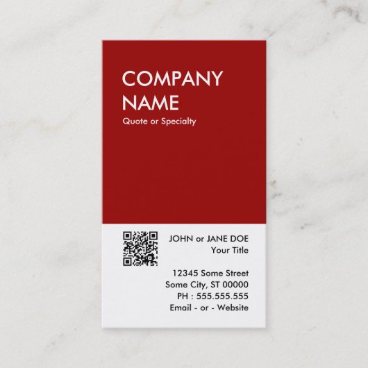 Carte De Visite maroon bold concevoir votre propre code QR (Devant)