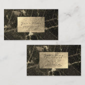 Carte De Visite Maroon d'or de Bourgogne Sepia Marbre Foil Botaniq (Devant / Derrière)