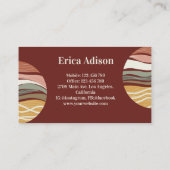 Carte De Visite Maroon Earth Tone Abstrait Boho Chic (Dos)