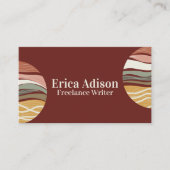 Carte De Visite Maroon Earth Tone Abstrait Boho Chic (Devant)