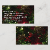 Carte De Visite Maroon et Arbre de Noël d'or I Photo de vacances (Devant / Derrière)