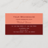 Carte De Visite Maroon et Coral Classic Simple Professionnel (Dos)