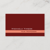 Carte De Visite Maroon et Coral Classic Simple Professionnel (Devant)