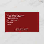 Carte De Visite Maroon moderne et blanc (Dos)