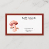 Carte De Visite Maroon moderne & Toadstool Blanc Champignons Resta (Devant)