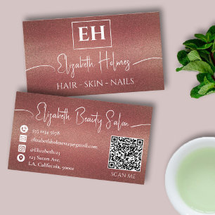 Carte De Visite Maroon Rouge branché Artiste maquillage Parties sc