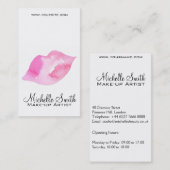 Carte De Visite Marquage à chaud rose de maquillage de lèvres (Devant / Derrière)