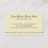 Carte De Visite Marquage des savons (Dos)