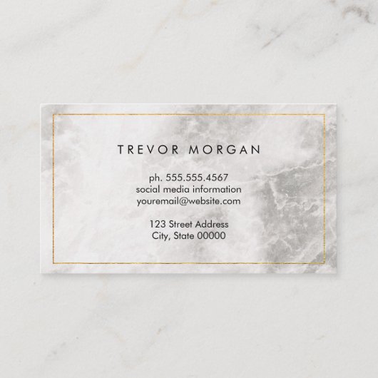 Carte De Visite Marque à bordure or (Dos)