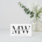 Carte De Visite Marque chic typographique lettrage monogramme nom (Debout devant)