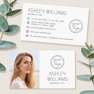 Carte De Visite Marque de logo de couleur de photo personnalisée m