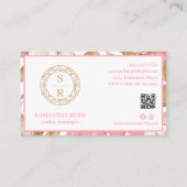 Carte De Visite Marque de luxe Floral Botanical Monogram Crest Log (Dos)