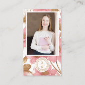 Carte De Visite Marque de luxe Floral Botanical Monogram Crest Log (Devant)